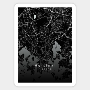 Helsinki Finland City Map dark Sticker